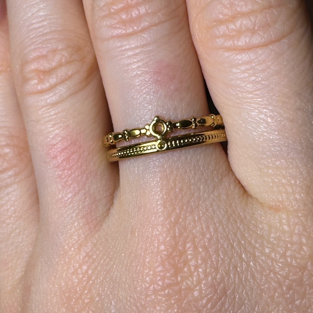18k Gold Plated Stacking Rings. Adjustable - image 1